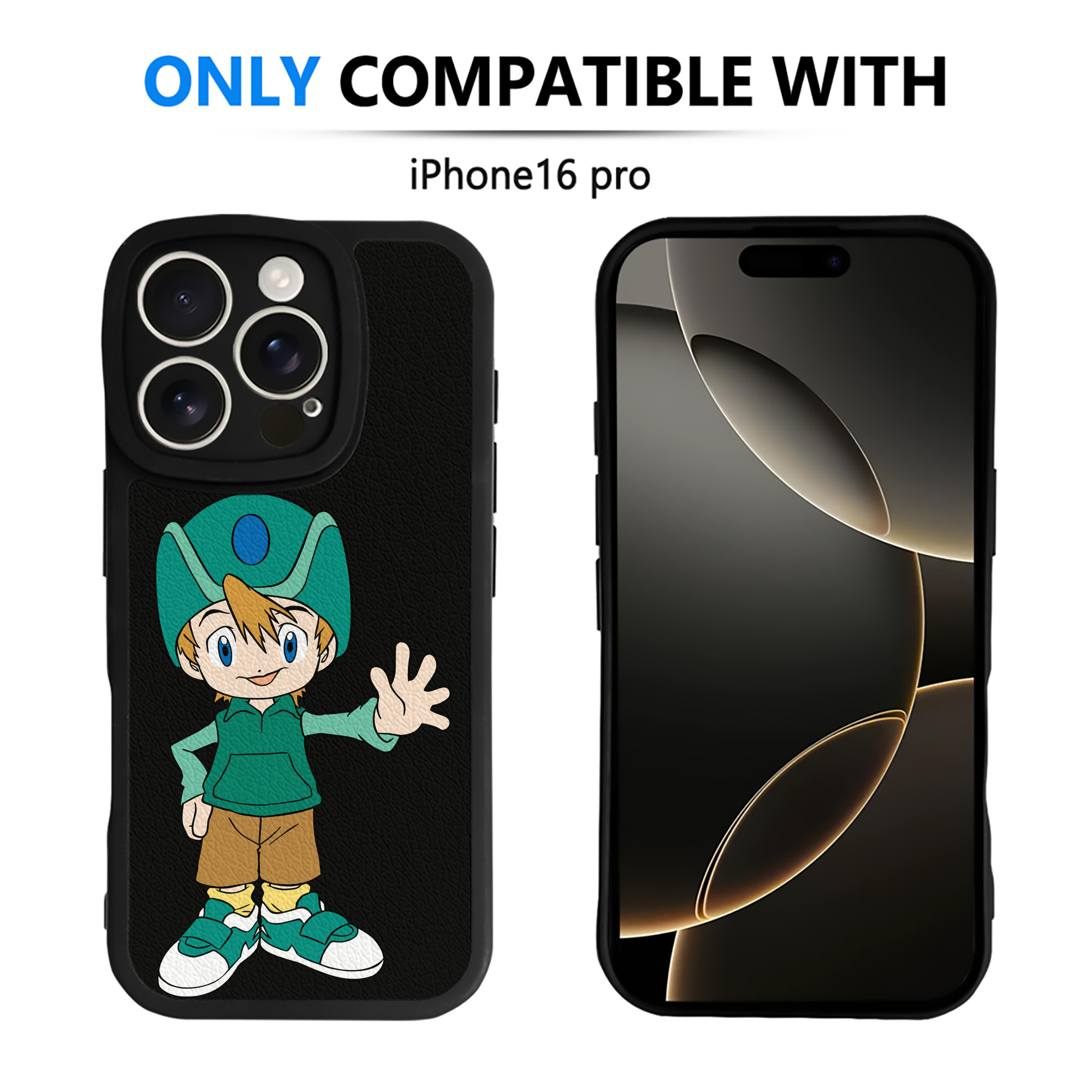 （画像用） Digimon デジタルモンスター/デジモン 【iPhone 16シリーズ対応】シリコンスマホケース（レザー調） 材質：シリコン